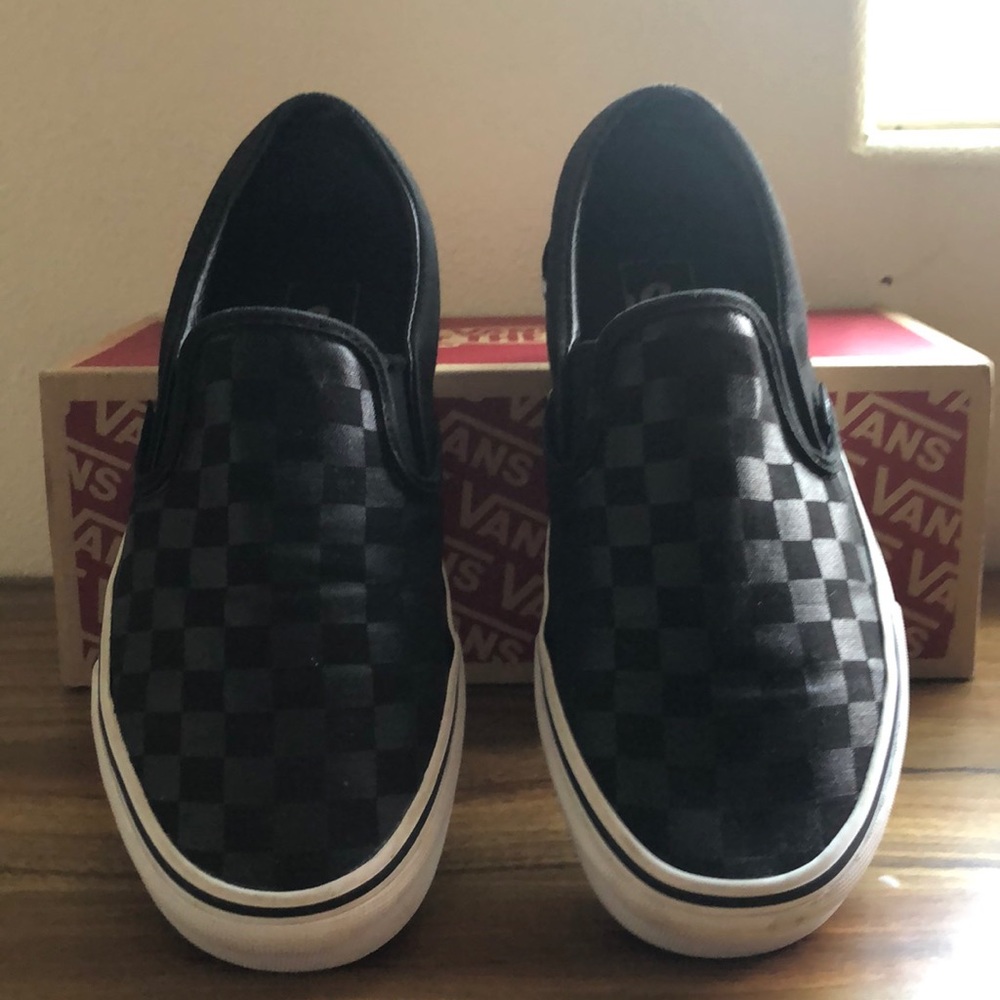 Black checkerboard vans(used)